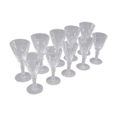 Set de 10 verres à pied en cristal taillé