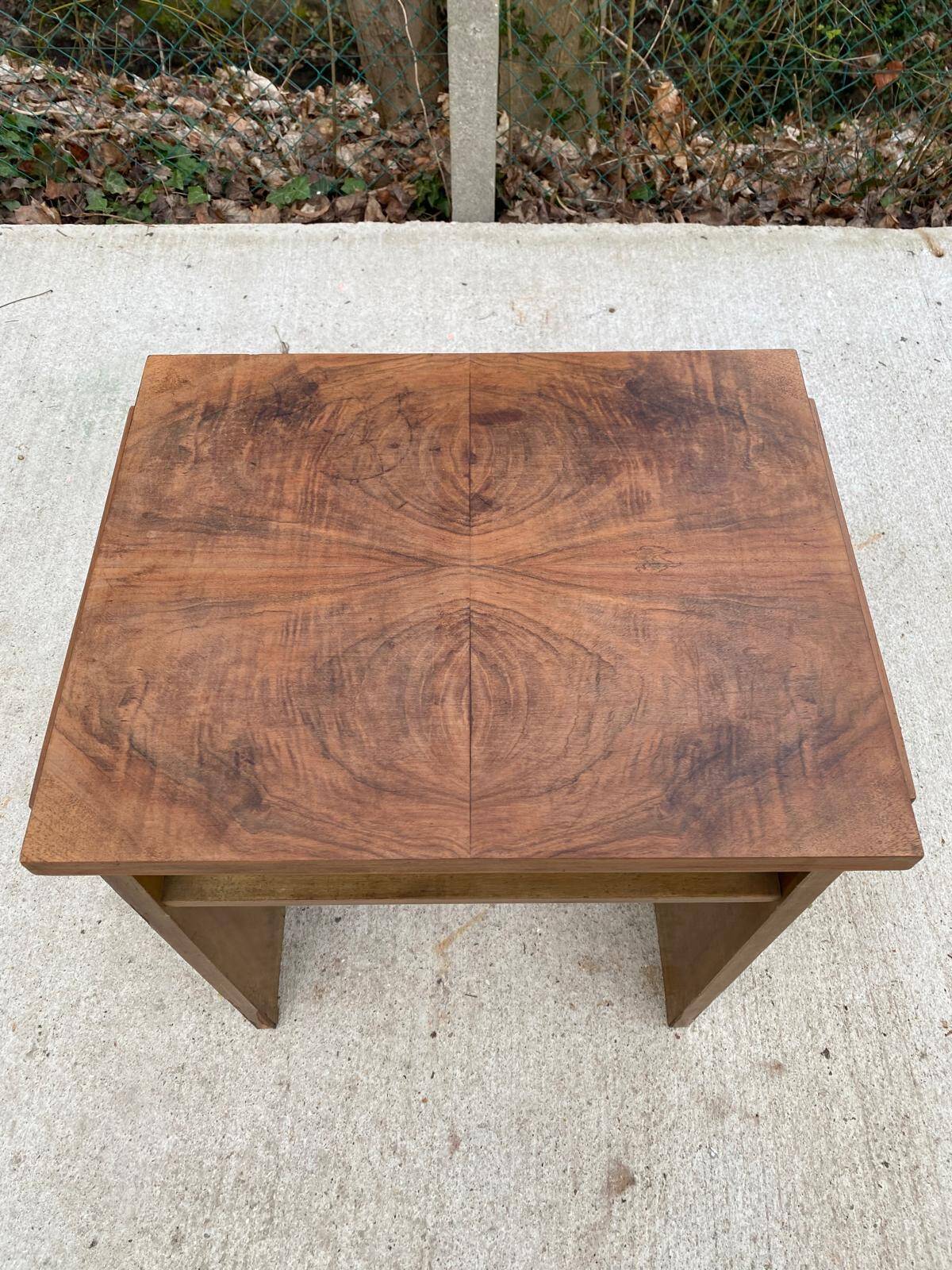 Art Deco burr walnut bedside table 1930