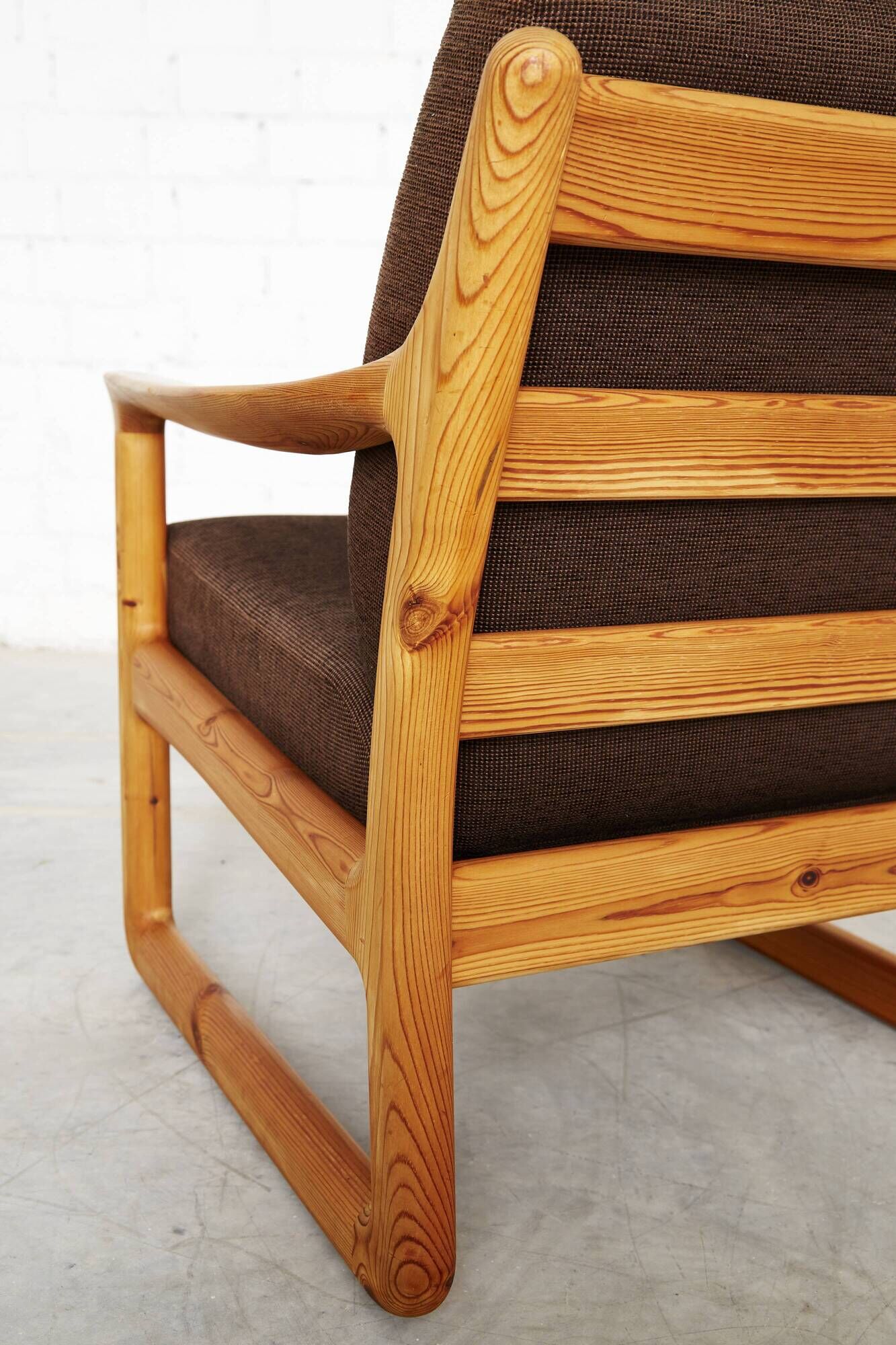 Danish Modern Pine  Armchair & Stool  by C. F. C. Silkeborg