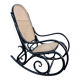 Rocking chair noir en cannage