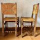 Lot de 4 Chaises en jonc et Bois
