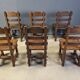 Vintage brutalist dining chairs, set of 6 - 1960s