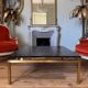 Important Coffee Table with a Lacquered Wood Panel from the 19th Century
