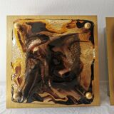 Set of 2 Murano Glass Wall Lamps by Toni Zuccheri for Venini, 1970s Italy