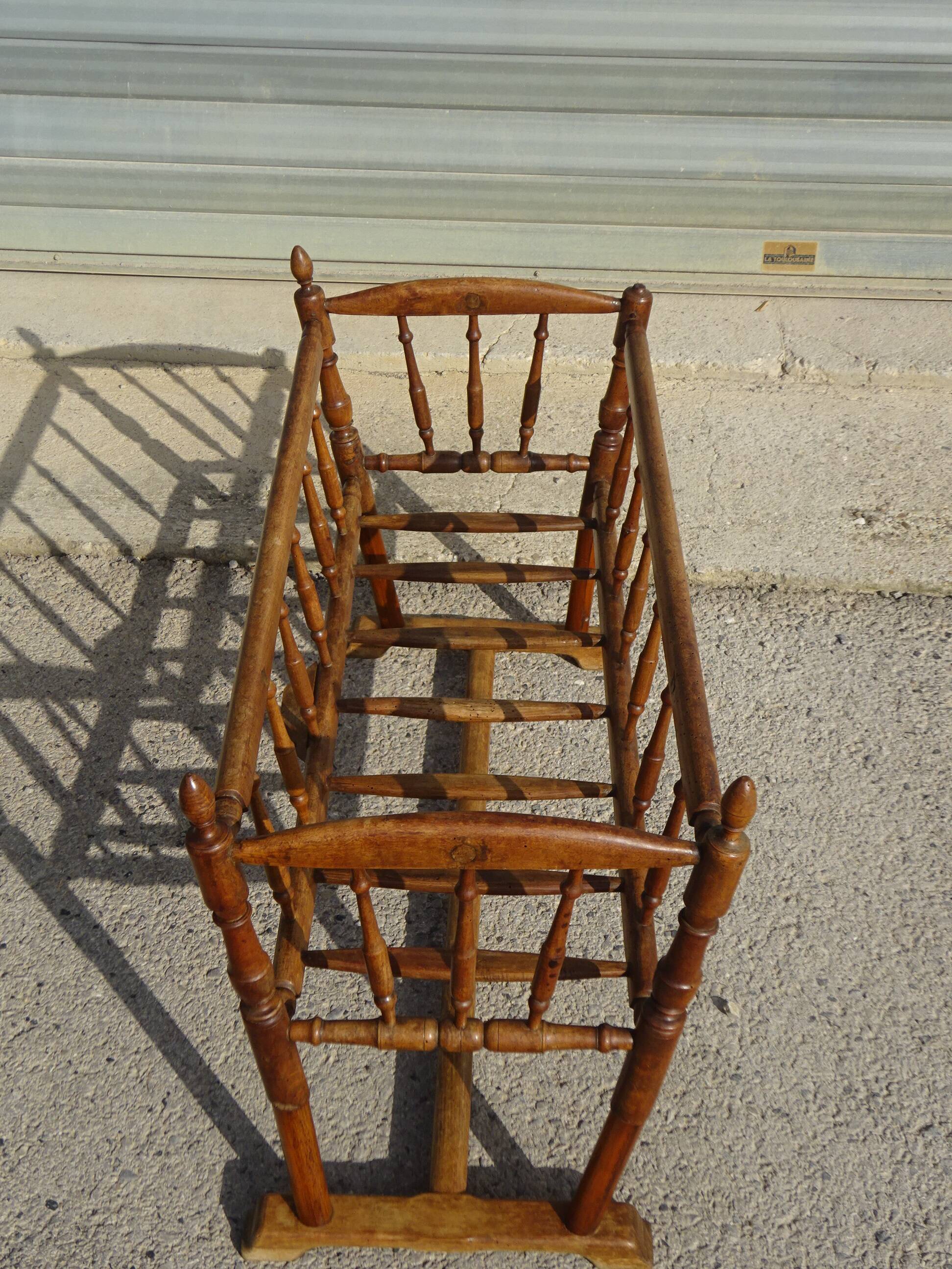 Solid walnut baby cot