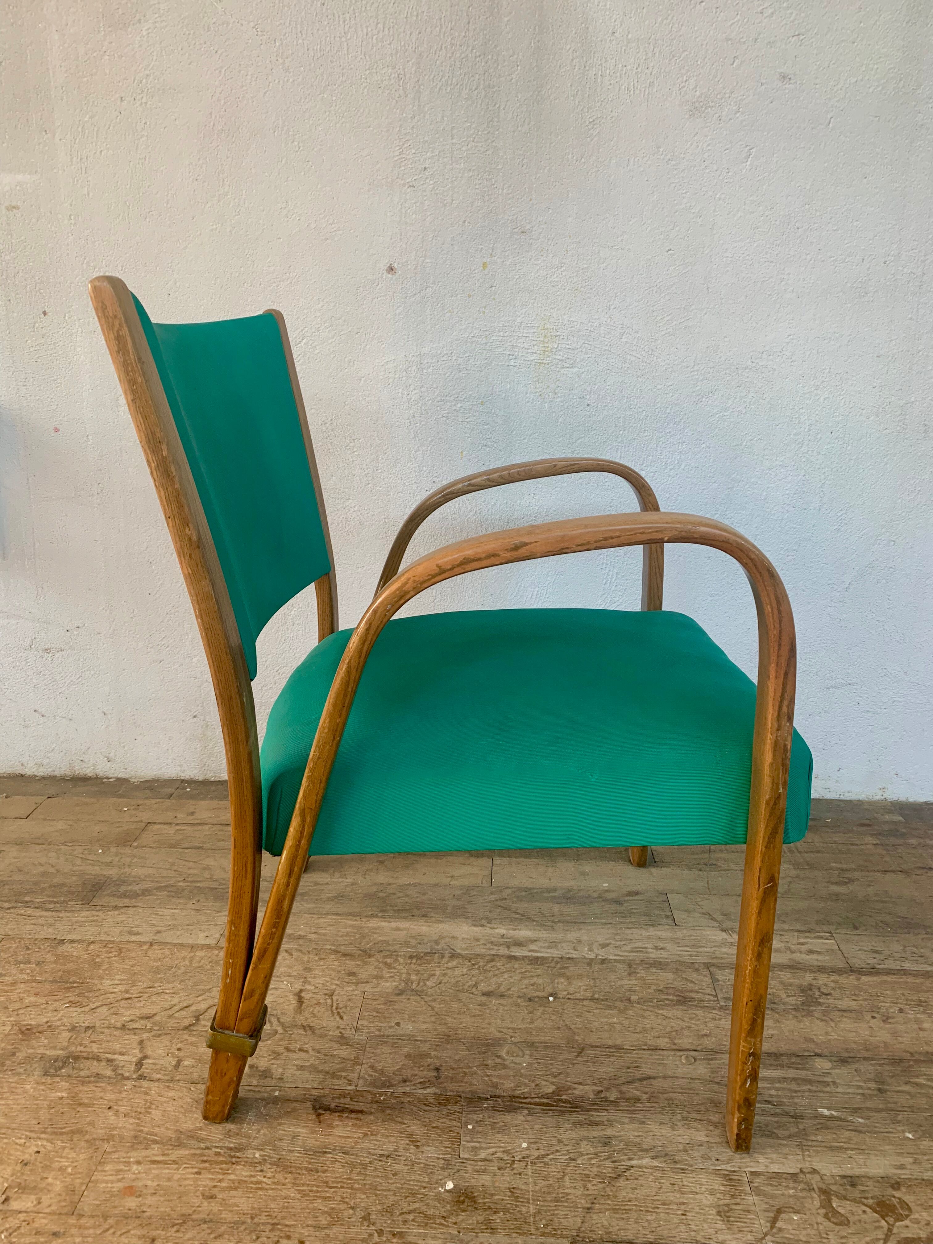 Fauteuil "bow wood" pour Steiner en bois courbé vintage 1950