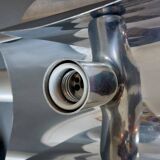 1970 chrome boat propeller pendant light with 3 lights.