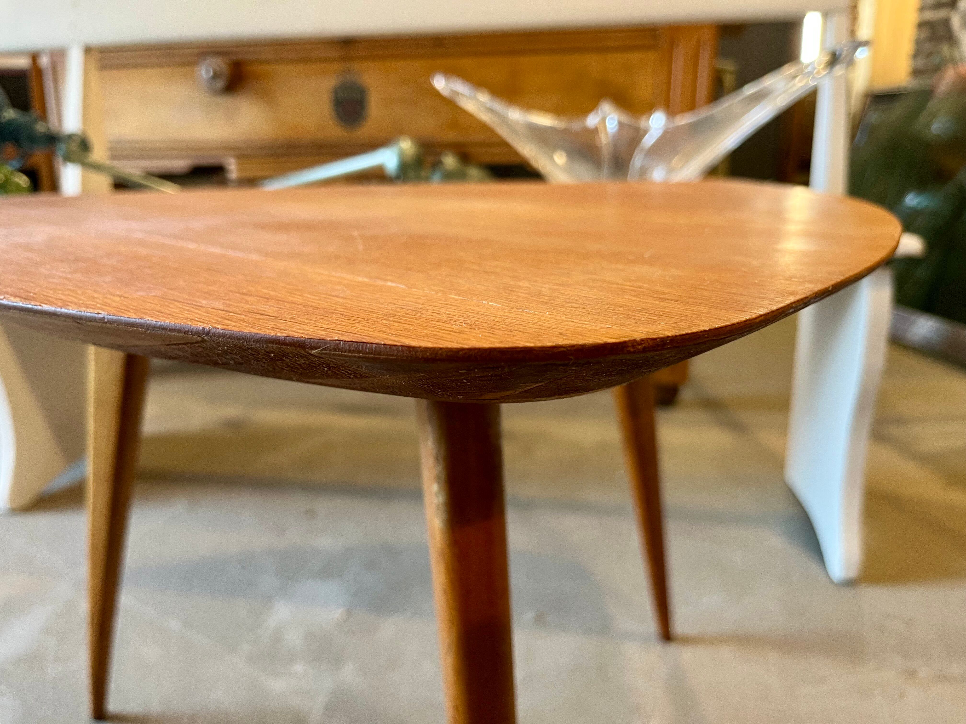 Scandinavian tripod coffee table 1960s