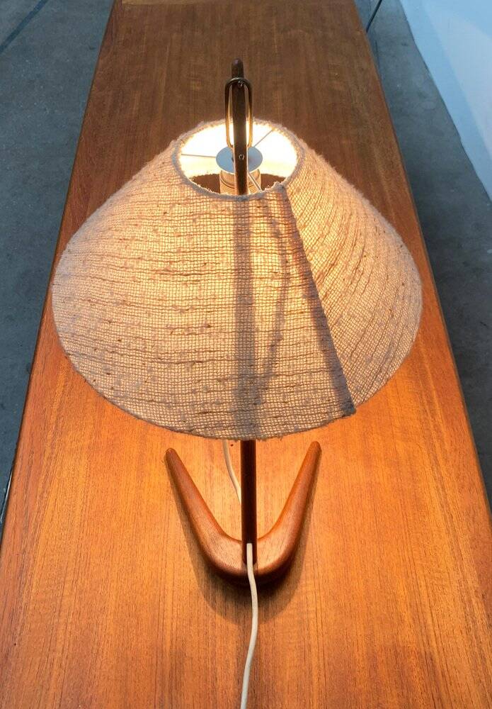 Mid-century Dornstab table lamp in teak by A. Pöll for Kalmar