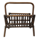Vintage rattan magazine rack