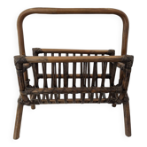 Vintage rattan magazine rack