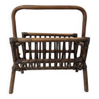 Porte revue rotin vintage