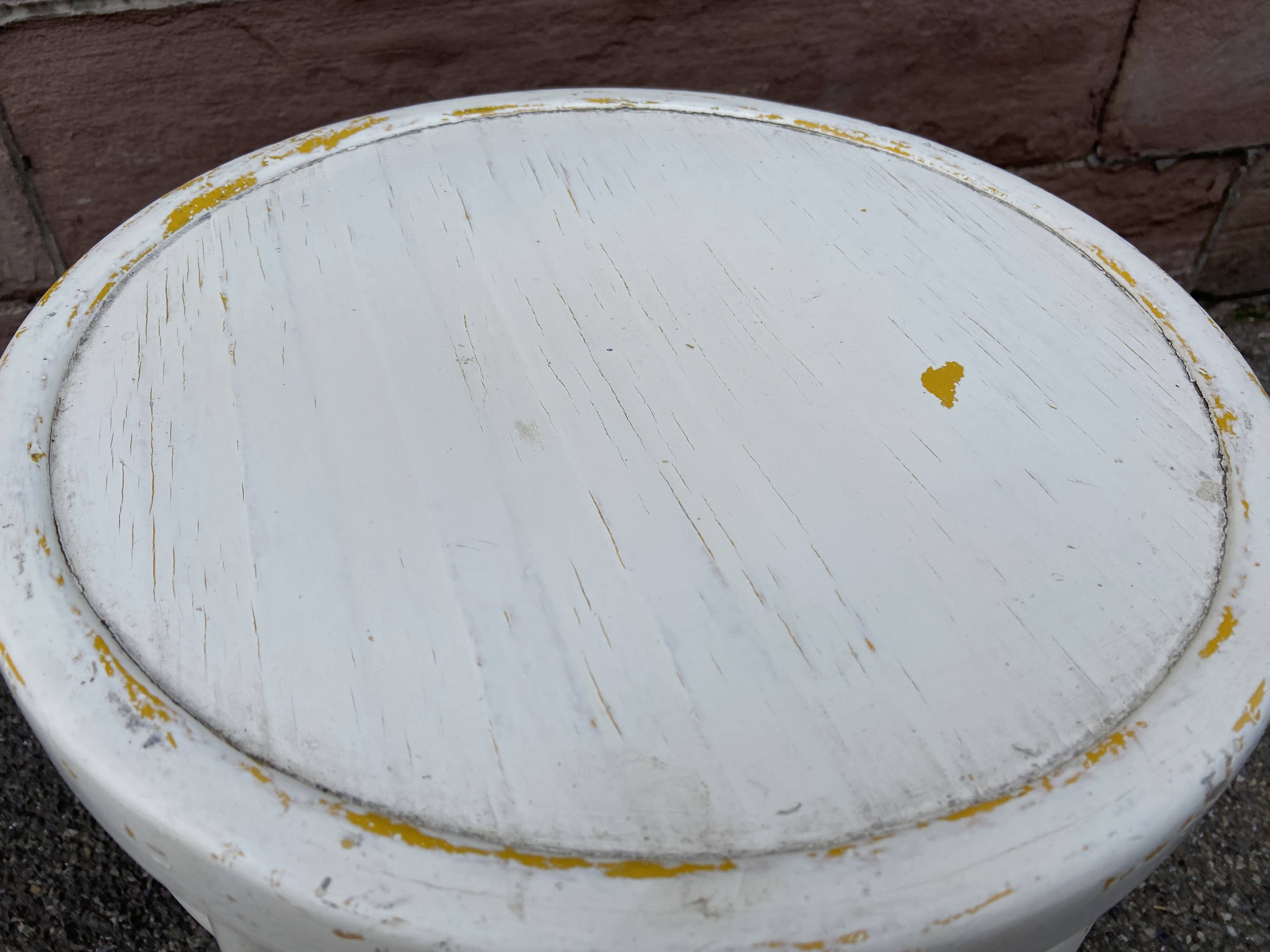 Vintage curved wooden stool