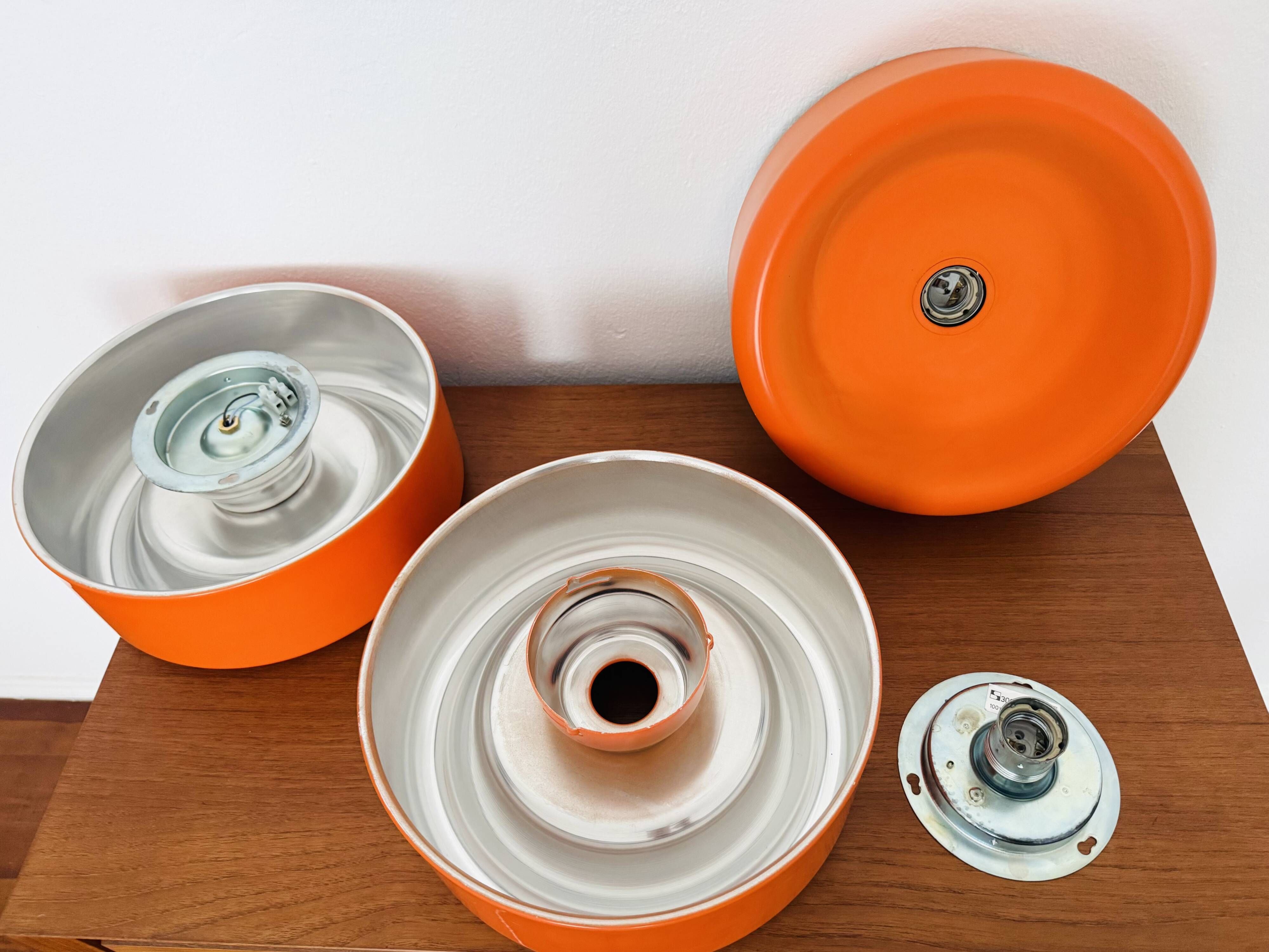 Set of 3 1970s XL Ufo Wall or Ceiling Lamps from Staff