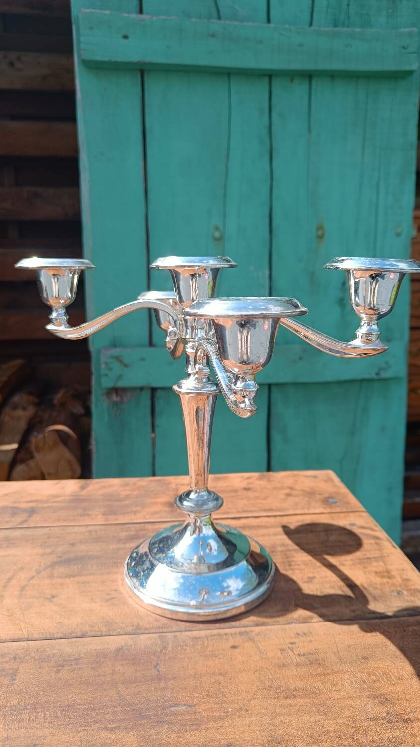 English silver candelabra candlestick