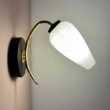 Vintage globe wall lamp in white opaline
