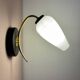 Vintage globe wall lamp in white opaline