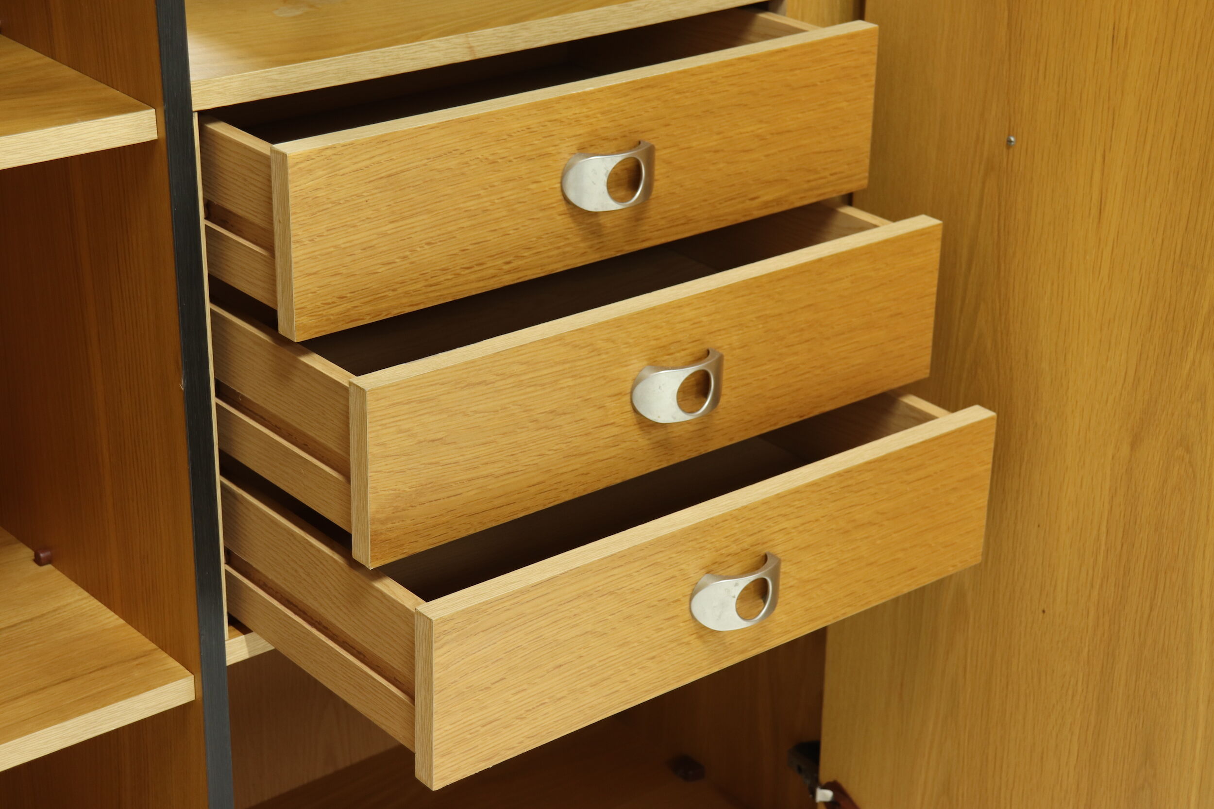 Brutalist Belgian Bar Cabinet in Dark Brown Stained Oak, 1970s