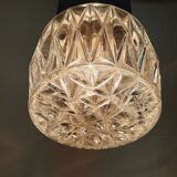 Three vintage suspension lamps, copper aluminum and glass