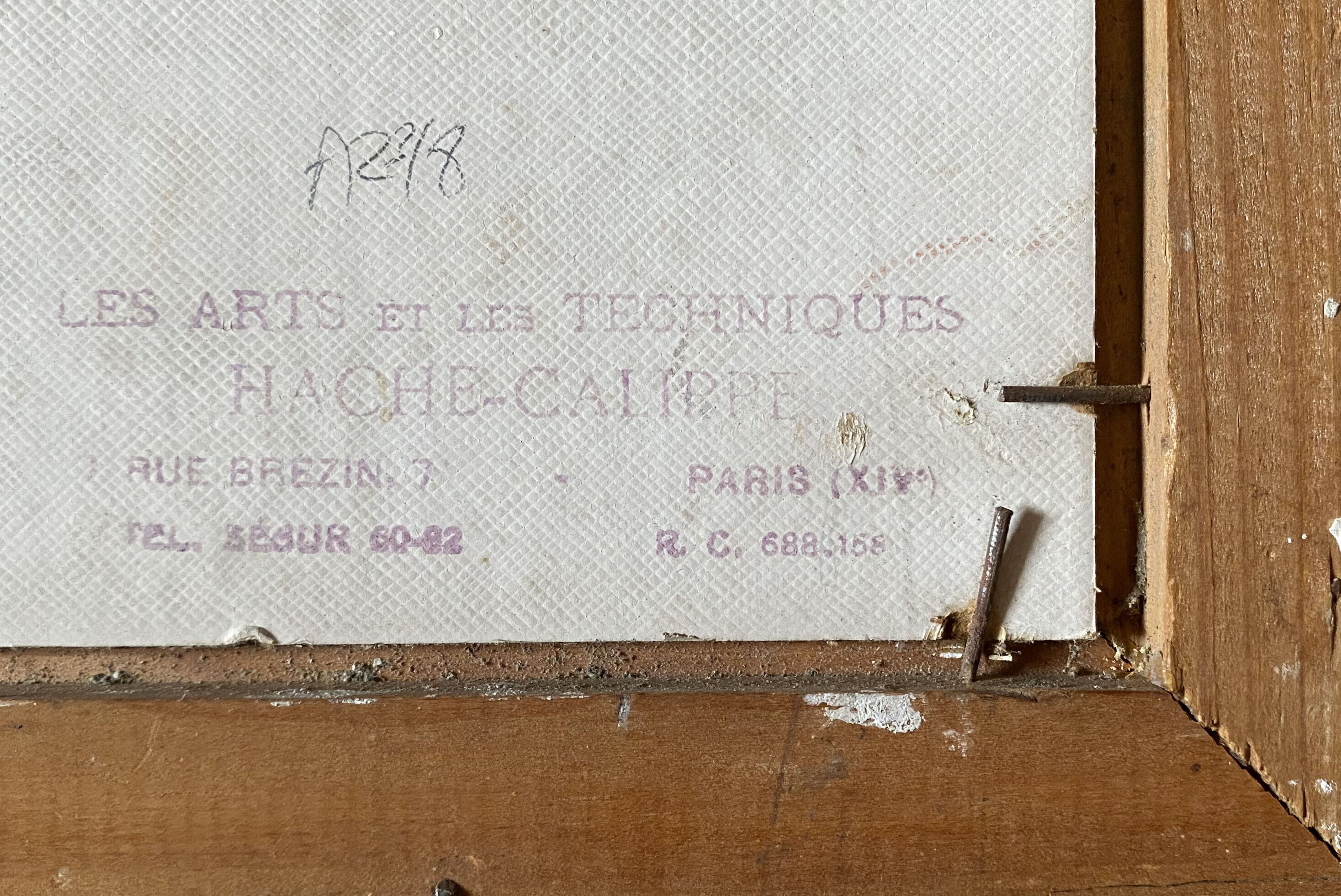 Table HST L'Abreuvoir café de Montmartre Paris 1950 signed C. Fontagne