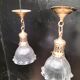 Paire de suspensions en verre holophane