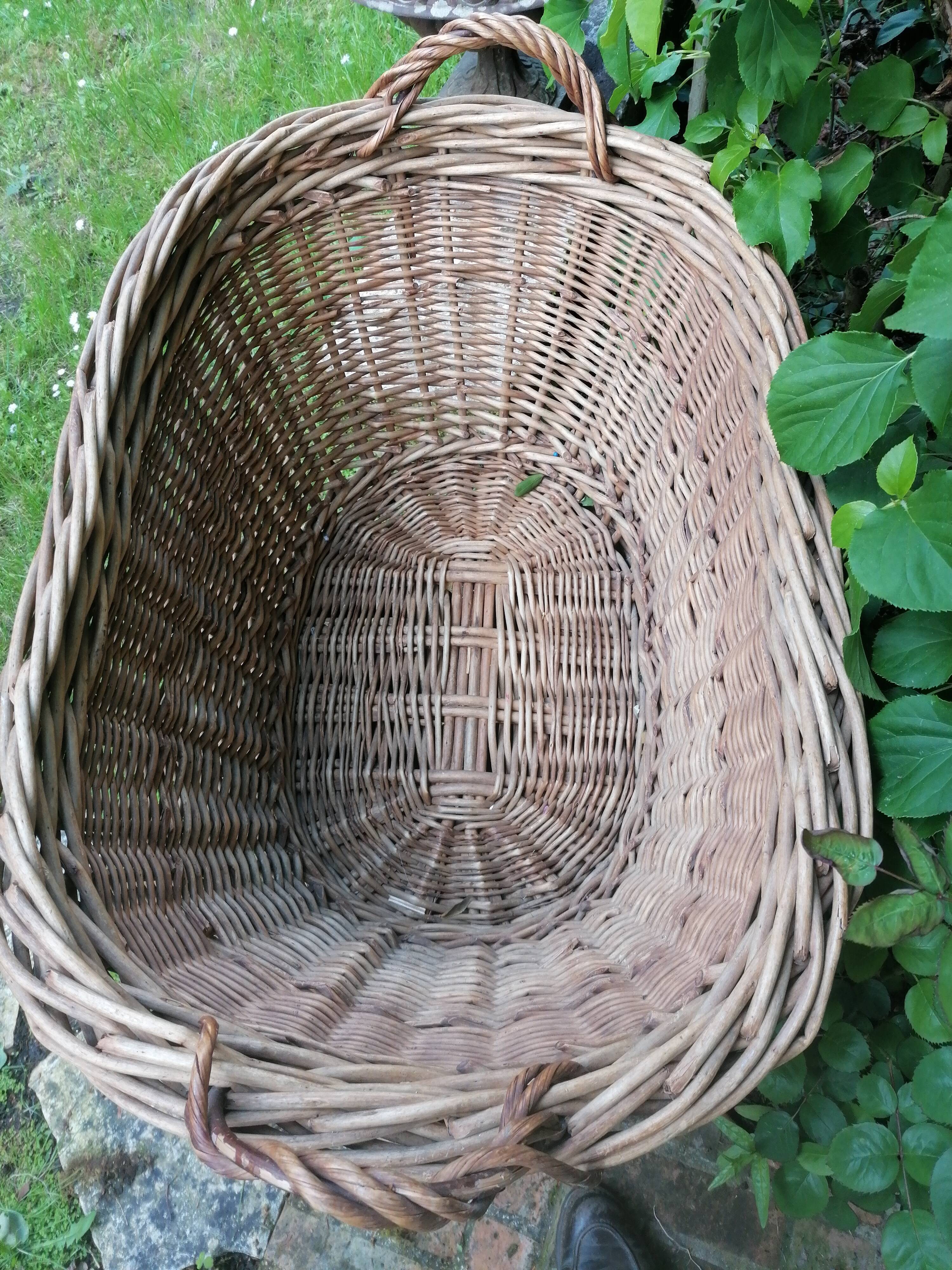 Large wicker laundry basket