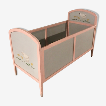 50s painted wood child bed