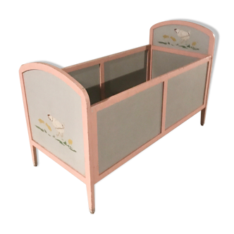 50s painted wood child bed