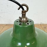 Industrial Green Enamel Factory Pendant Lamp from Revo, 1950s