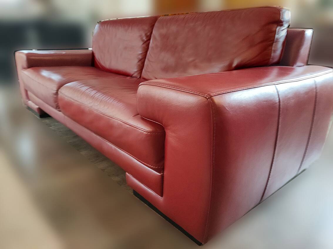 Red Leather Sofa