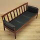 Rosewood sofa Gunnar Myrstrand for Källemo, black leather, 1960s