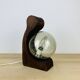 Brutalist lamp Temde Leuchten 1970s pine and glass globe