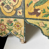 Antique wooden painted frame with flower motifs   88 cm x 47 cm