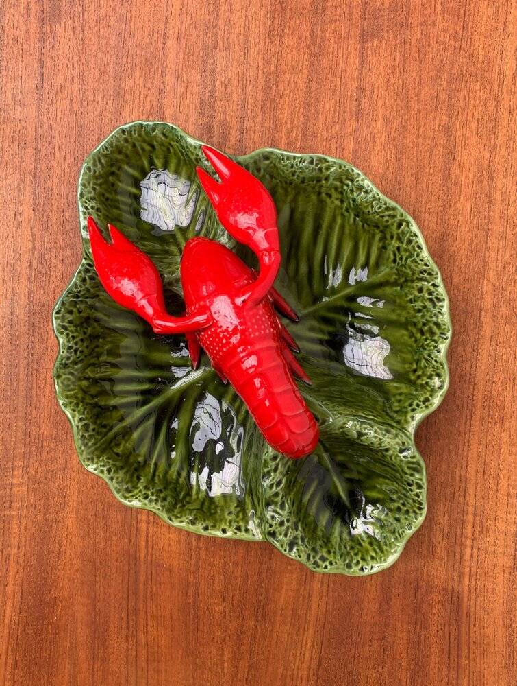 Vintage Italian lobster-shaped pottery sculpture.