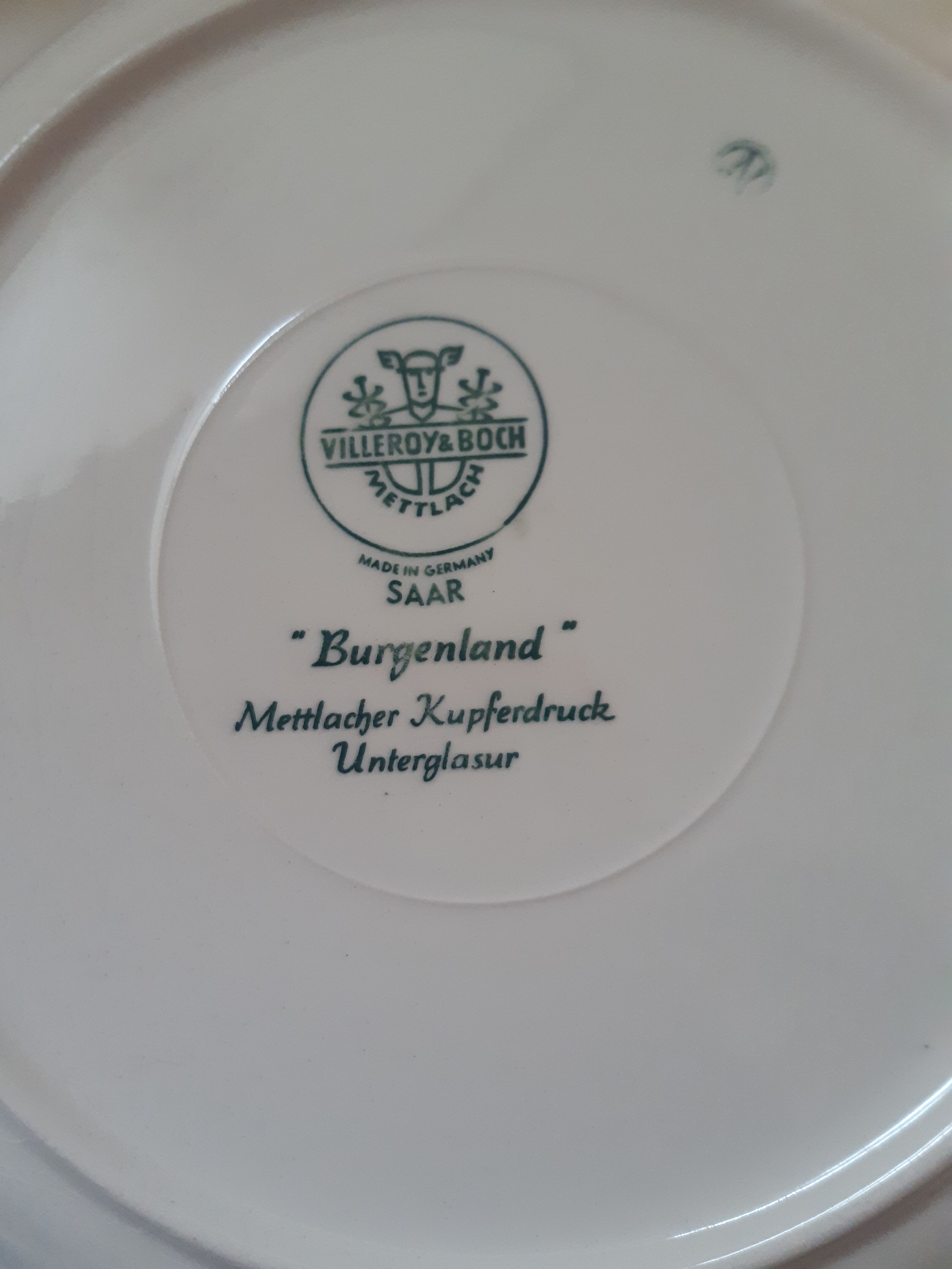 Tableware service Villeroy and Boch Mettlach Burgenland Made in Germany
