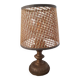 Vintage metal lamp with its caned lampshade