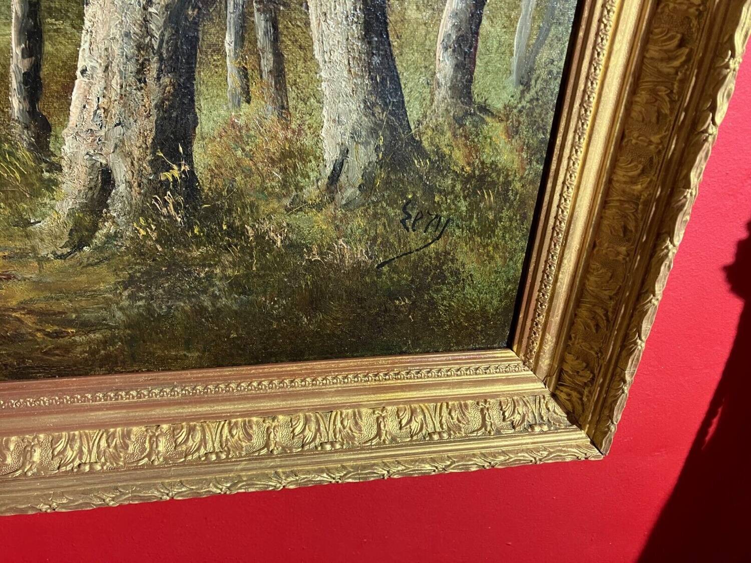 Barbizon School signed, 19th century oil on canvas representing a landscape