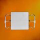 Folding rolling dessert trolley in white formica and chrome metal – 1950s-60s