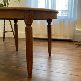 Oak table with fluted legs