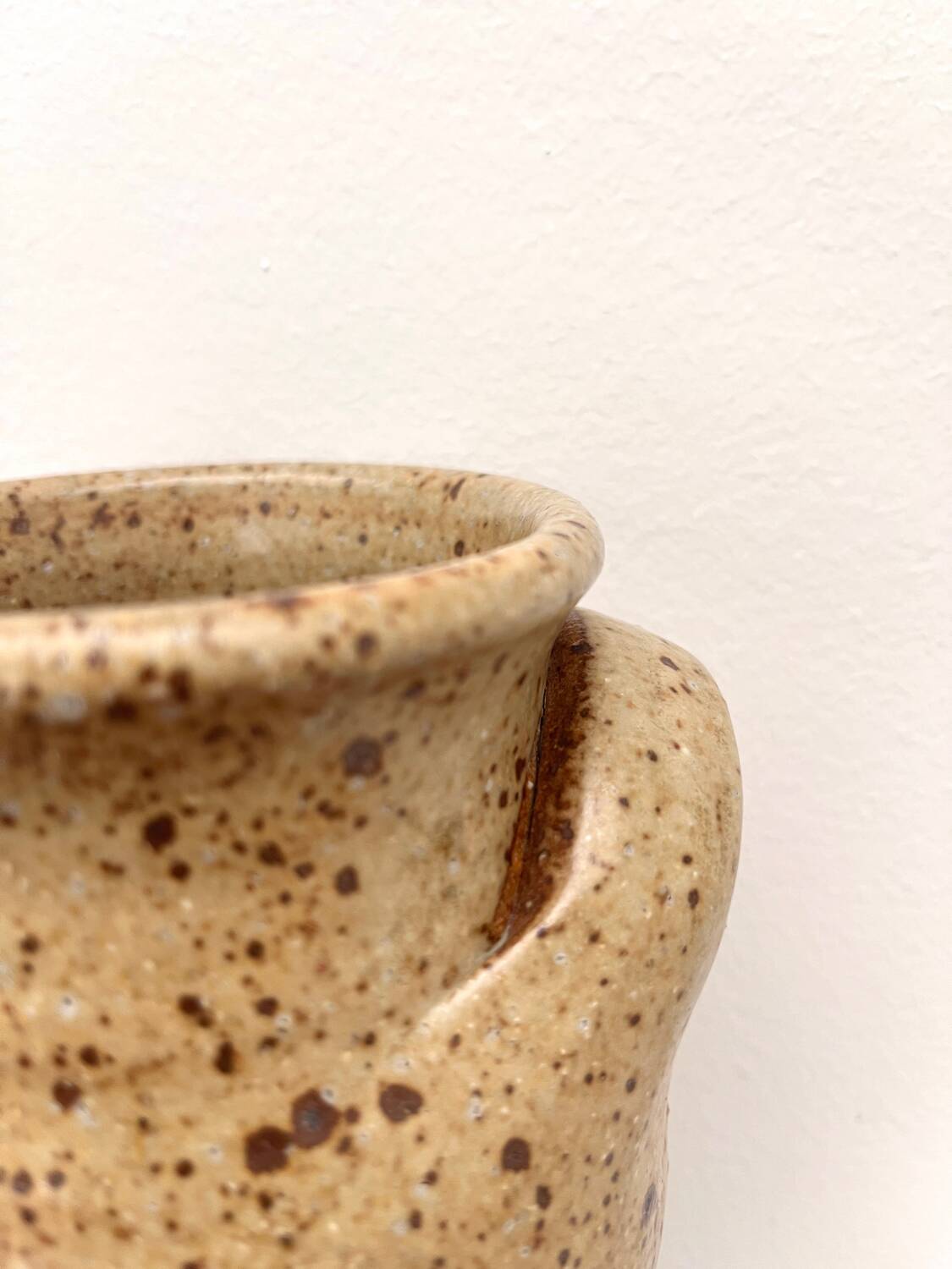 Speckled stoneware vase