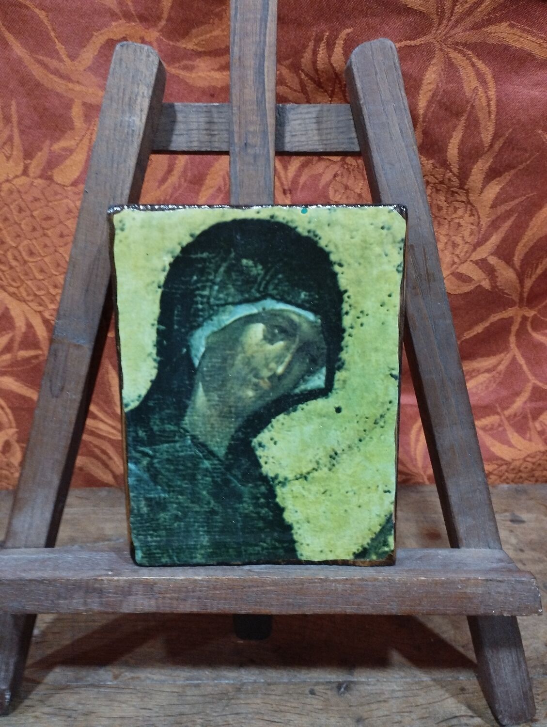 Set of 3 paintings reproduction of religious icons on wood