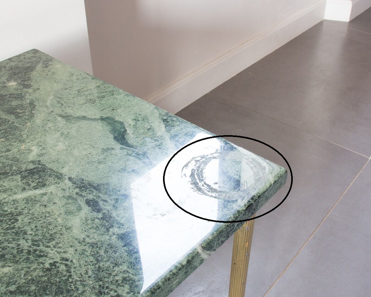 Green marble coffee table