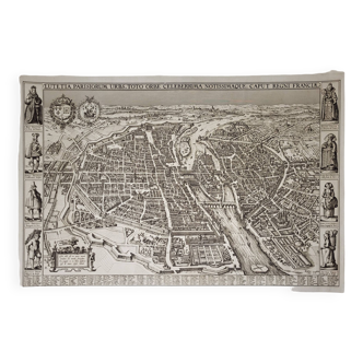 Gravure XIXème / Plan de Paris / Plan de Visscher