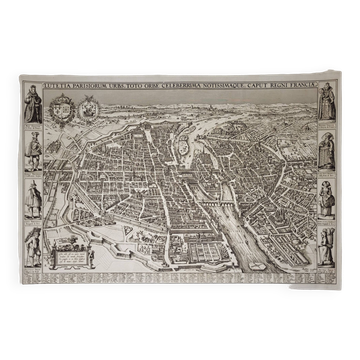 Gravure XIXème / Plan de Paris / Plan de Visscher