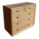 Vintage woven rattan bamboo chest of drawers