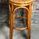 Bar and its 3 vintage stools in rattan and bamboo 1960'S