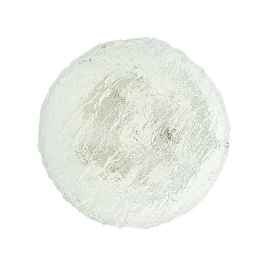 Large Mid-Century Murano Ice Glass Flush Mount from Kaiser, 1960s