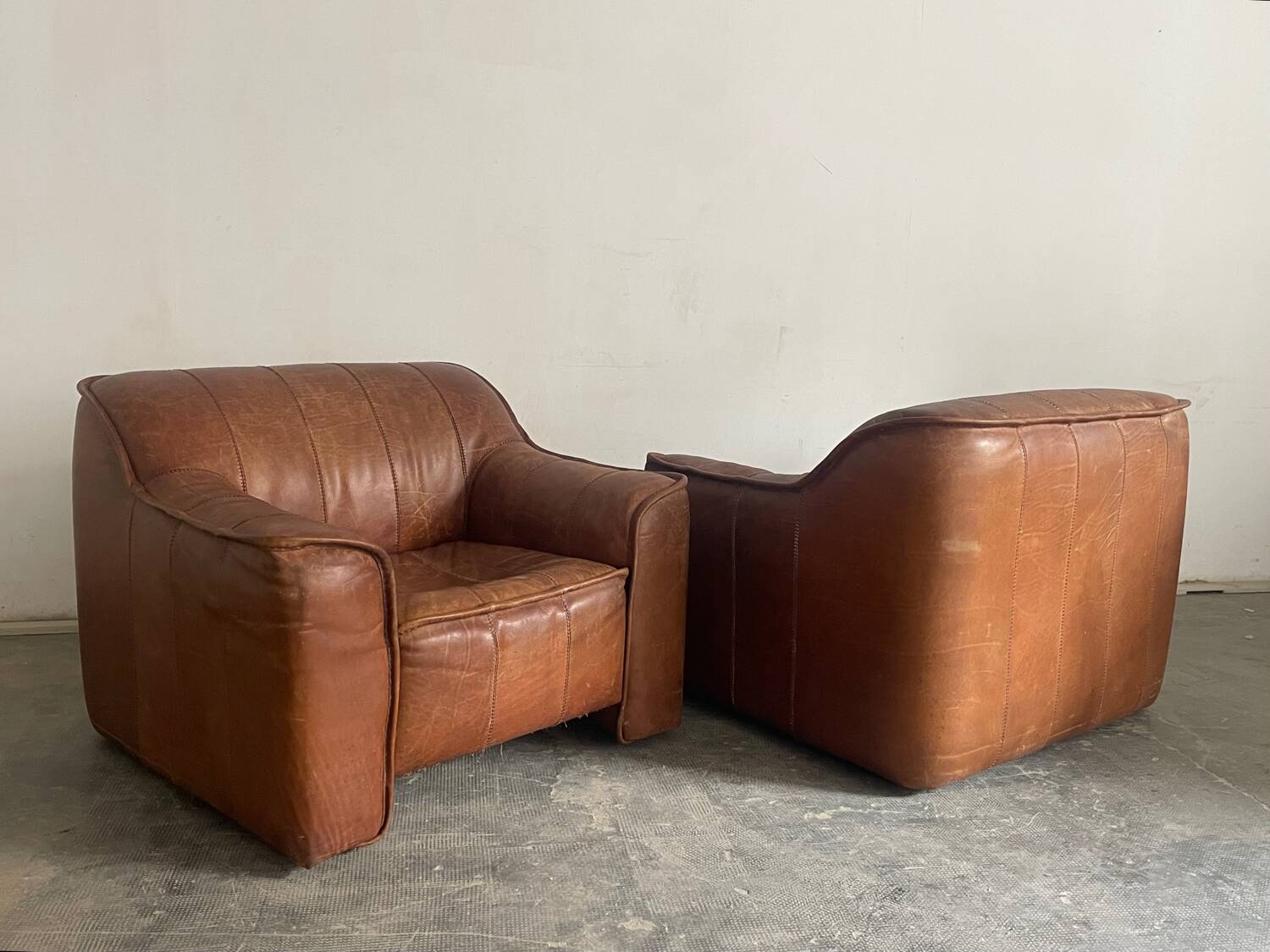 Pair of leather armchairs