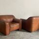 Pair of leather armchairs