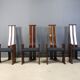 Post modern high back dining chairs, set of 4, 1970s
